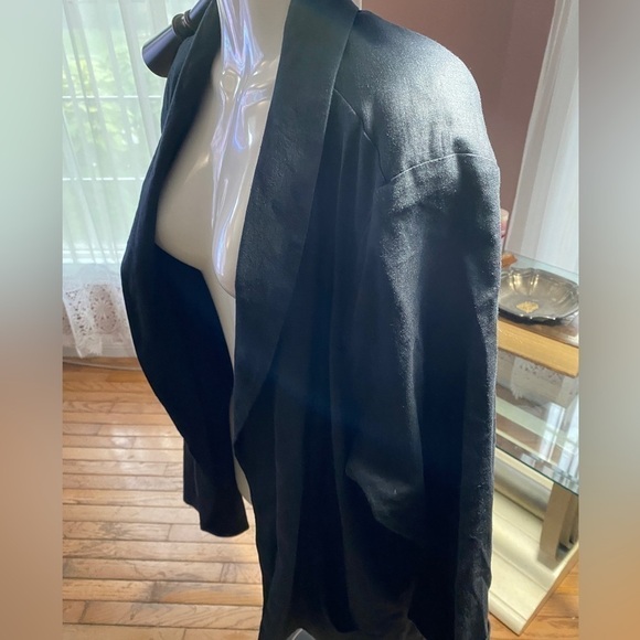 Addition Elle Black Shawl Collar Blazer Linen blend Sz US 22 - Picture 10 of 14